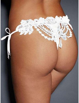 Beaded Embroidered & White Lady Plus Size Panty