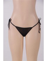 Black Lace Embroidered & Beaded Lady Plus Size Panty