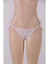 Sexy Embroidered & Beaded Lady White Panty