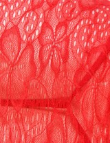 Red Soft Lace Ribbon Trim Lingerie Set