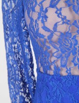 Blue Exquisite Lace Sheer Maxiskit