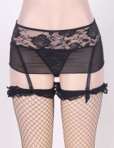Sexy Lace Mesh Garters Suspenders Fit for Stockings With G-String
