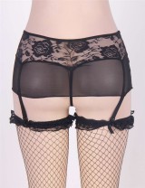 Sexy Lace Mesh Garters Suspenders Fit for Stockings With G-String