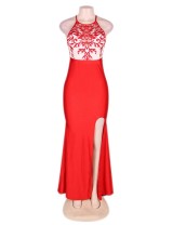 Trendy Red Embroidery Gorgeous Dress