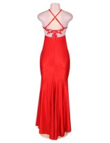 Trendy Red Embroidery Gorgeous Dress