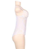 White Plus Size Chic Kissable Backless Teddy