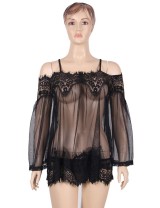 Sheer Floral Lace Tunic