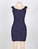 Coral One Shoulder Bodycon Blue Dresses For Women