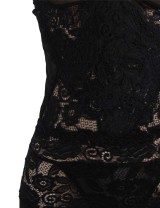 Black Mesh And Lace Elegant Lingerie Gown