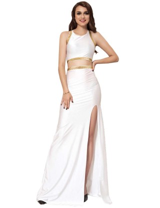 White Separate Golden Edge Dress