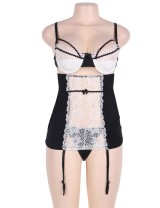 Black And White Lace Mesh Sexy Lingerie
