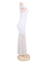White Lace Fishtail Elegant Party Gown Off Shoulder 