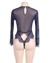 Plus Size Exquisite Lace Sleeve Teddy