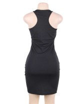 Elegant Embroidery Fashion Dress Black Bodycon