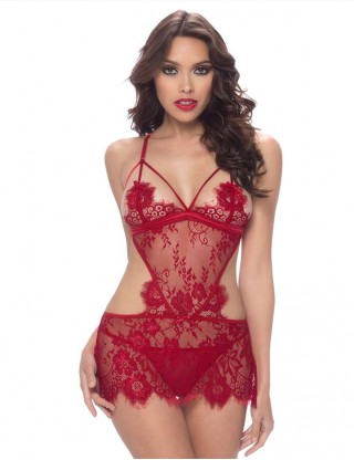 Red Lace Sexy Babydoll