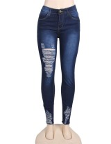 Plus Size Top Design Ripped Women Jeans 