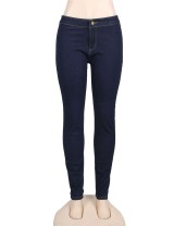 Plus Size Pencil Pants Blue Female Fashion Casual Jeans