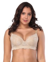 Beige high-quality lace comfortable T-shirt bra
