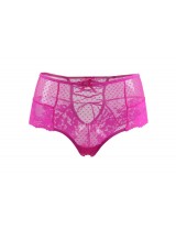 Plus Size Sexy Pink High Waist Lace Strappy Panty