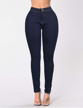 Pencil Pants Blue Female Fashion Casual Jeans