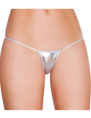 Plus Size Silvery Exotic Micro Shiny G String Thongs