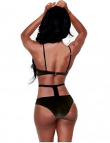 Black Elastic Harness  Sexy Summer Women Bikini Set