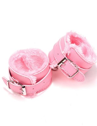Pink SM Bondage Sex Leather Handcuffs