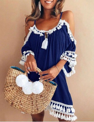 Personalized Fashionable Off Shoulder Summer Bohemian Beach Dress 
