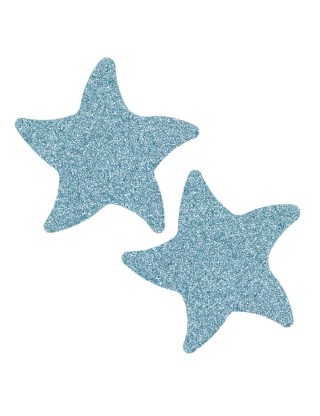 Blue Glitter Starfish-shaped Nipple Cover